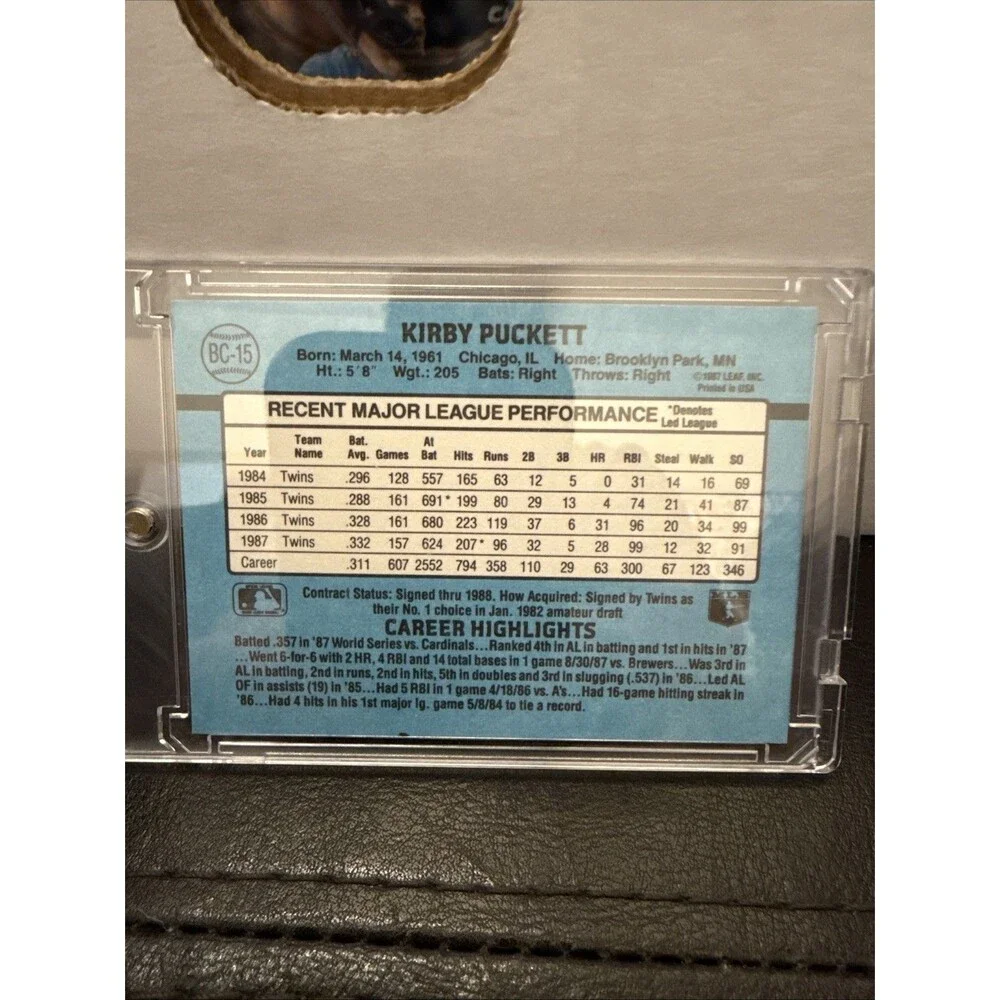 1988 Kirby Puckett #bc-15 ERROR CARD 🔥🔥 Wrong DOB!!